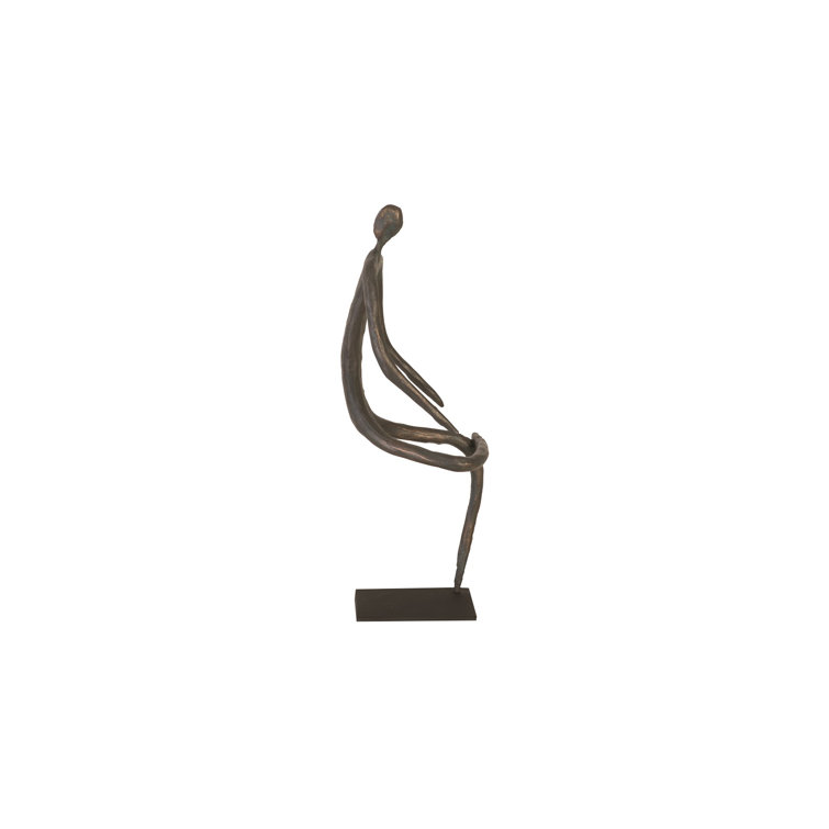 Bronze Abstract Metal Figurine, 17" Tall