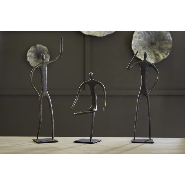 Transitional Bronze Finish Metal Abstract Figurine, 21" Height