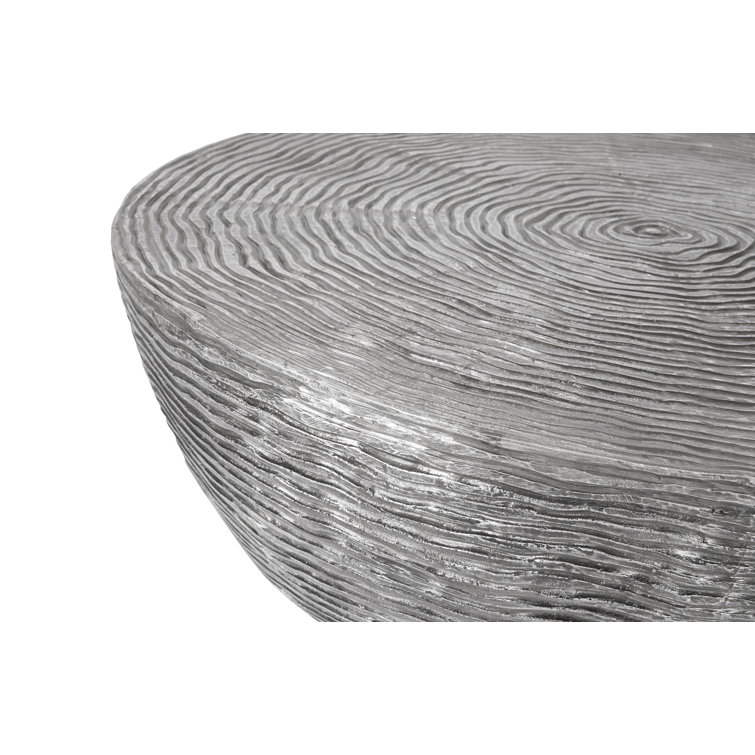 Ripple Black and Silver Round Aluminum Outdoor Coffee Table