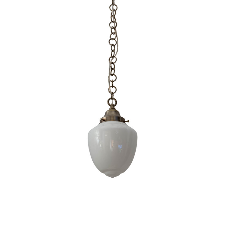 Antique Nickel Glass LED Indoor/Outdoor Pendant Light