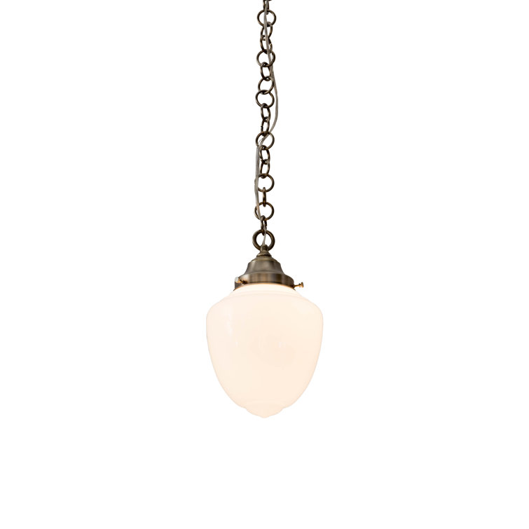 Antique Nickel Glass LED Indoor/Outdoor Pendant Light