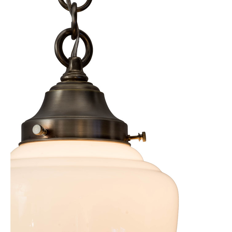 Antique Nickel Glass LED Indoor/Outdoor Pendant Light