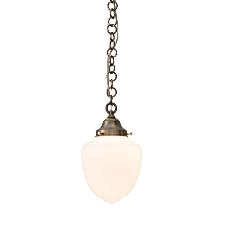Antique Nickel Glass LED Indoor/Outdoor Pendant Light