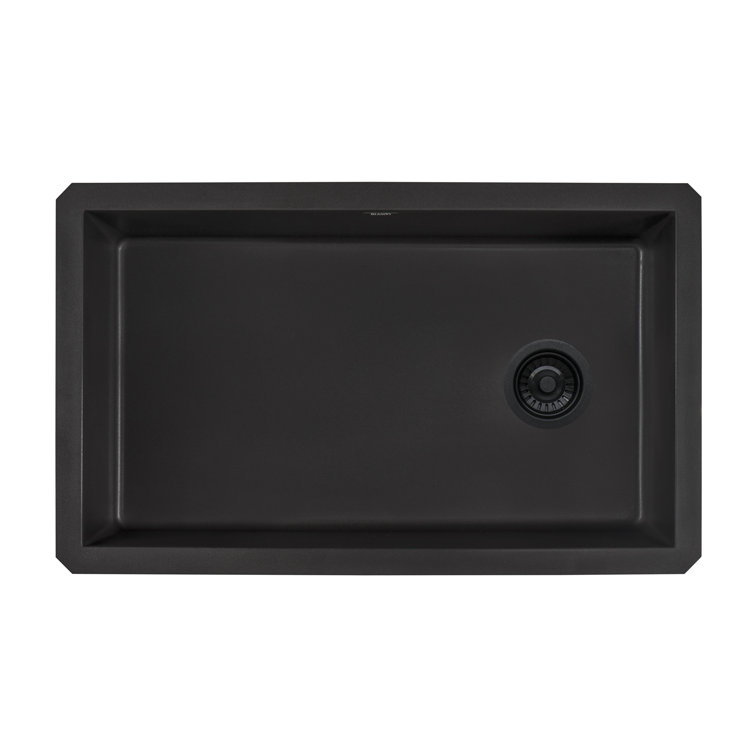 Midnight Black Granite Composite Single Bowl Kitchen Sink