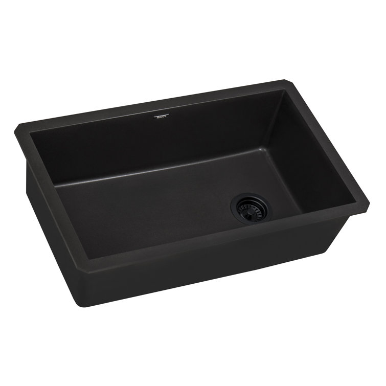 Midnight Black Granite Composite Single Bowl Kitchen Sink
