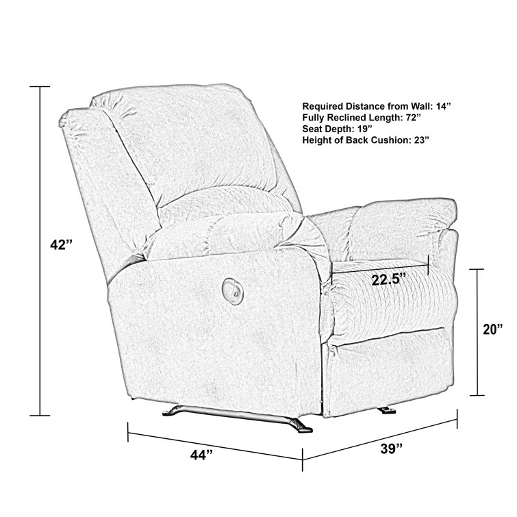 Graphite Gray Chevron Traditional Power Rocker Recliner