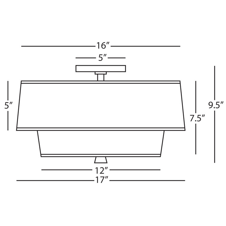 Decker Polished Nickel 17" Flush Mount with Smoke Gray Shade