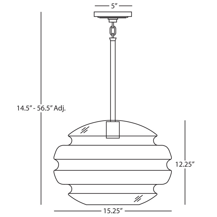 Horizon Mid-Century 12'' Smoke Gray Glass & Brass Pendant Light