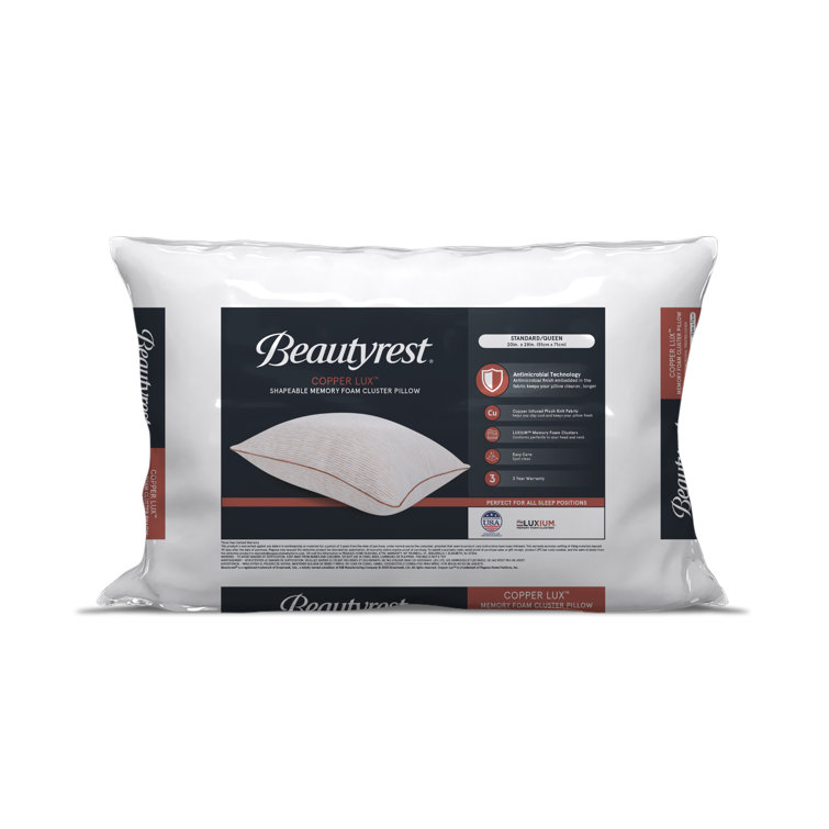 Copper Infused Memory Foam Jumbo Support Pillow Set