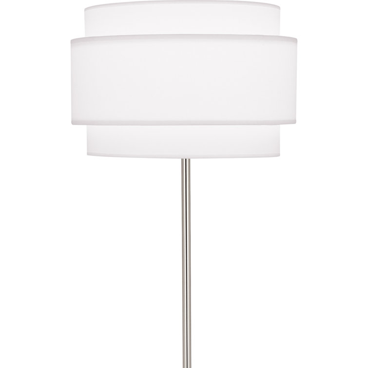 Decker Polished Nickel 62.63'' Floor Lamp with Ascot White Shade