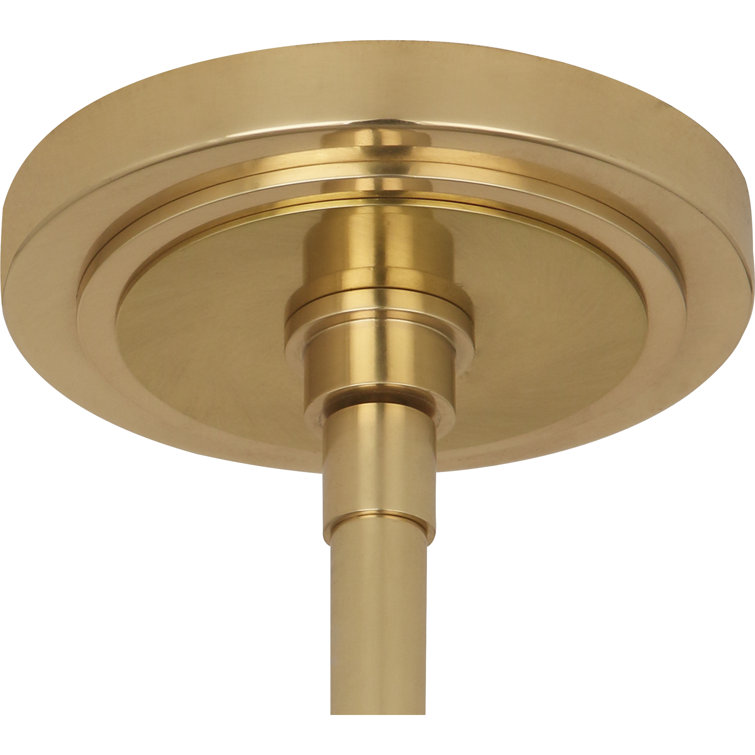 Horizon Mid-Century 12'' Smoke Gray Glass & Brass Pendant Light