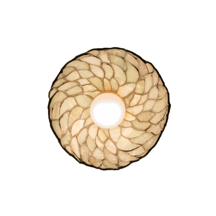Willow Mini Jadestone 8" LED Island Pendant in Green/Beige/Black