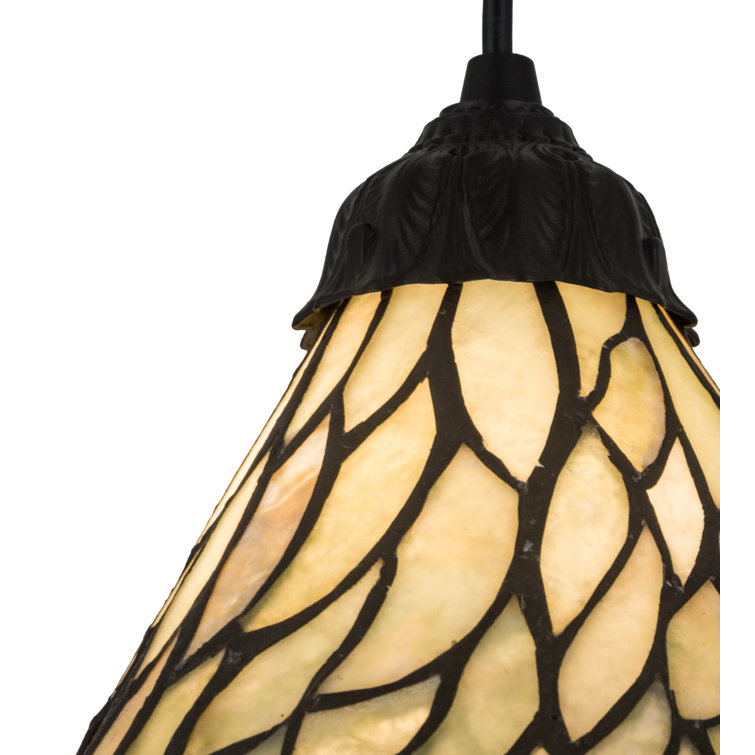 Willow Mini Jadestone 8" LED Island Pendant in Green/Beige/Black