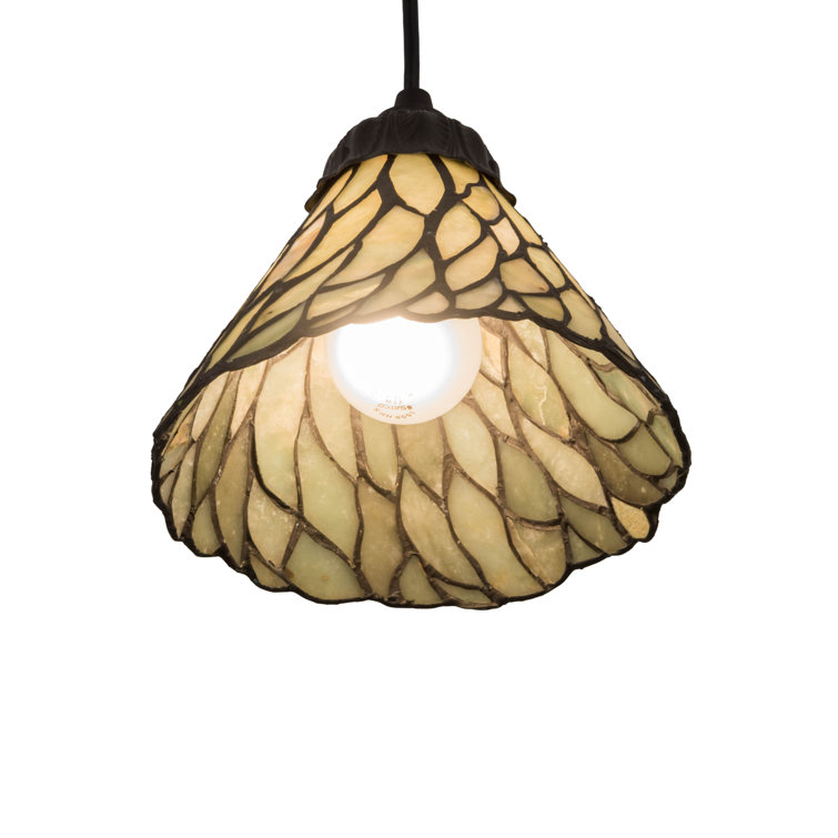 Willow Mini Jadestone 8" LED Island Pendant in Green/Beige/Black