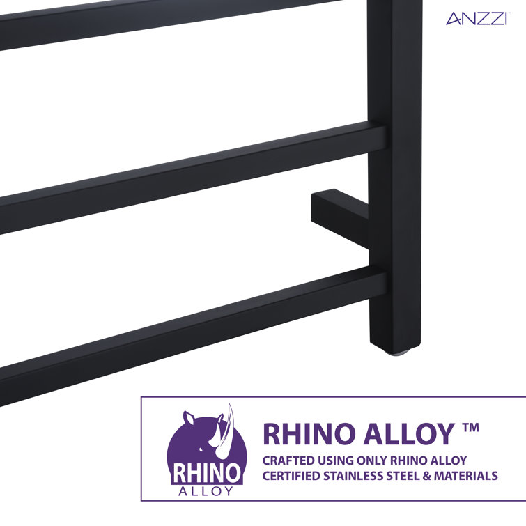 Matte Black Stainless Steel Wall Mounted 8-Bar Towel Warmer