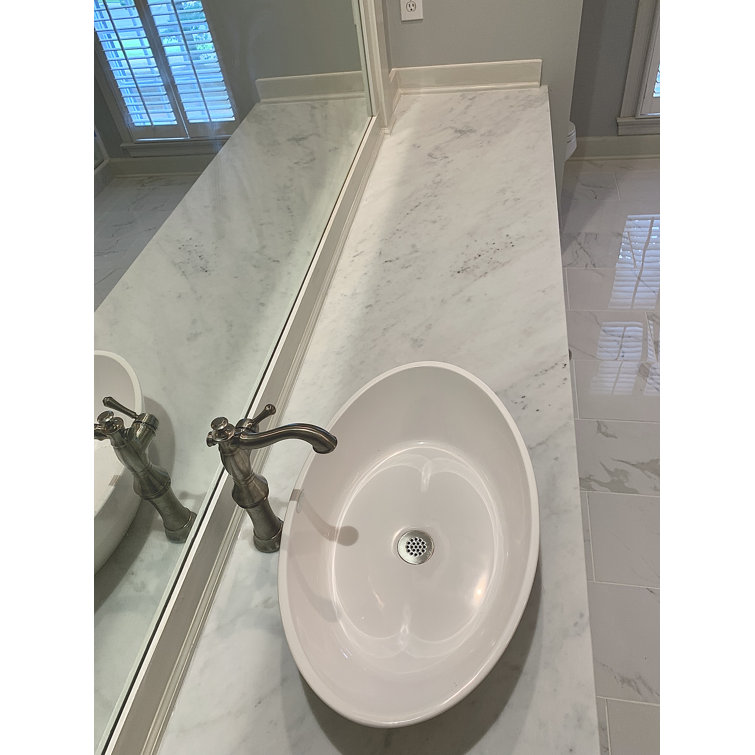 Arc 22'' Beige Solid Surface Oval Vessel Sink