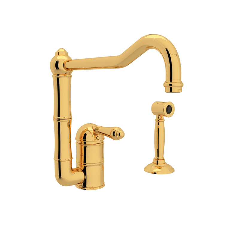 Elegant Satin Nickel Single-Lever Kitchen Faucet with Sidespray