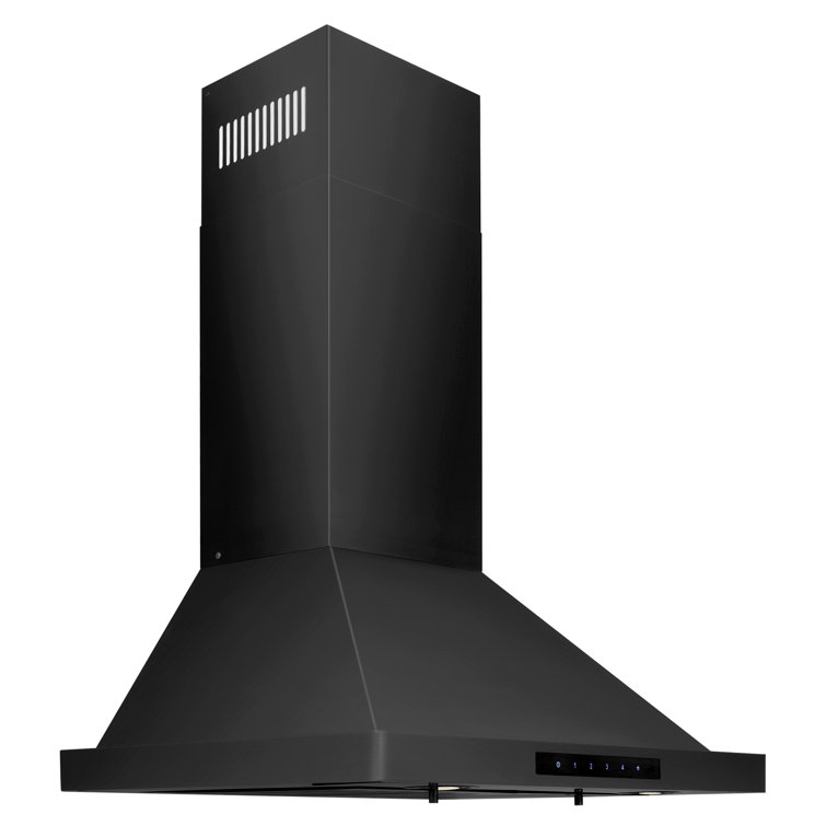 24'' Black Stainless Steel Convertible Wall Mount Range Hood