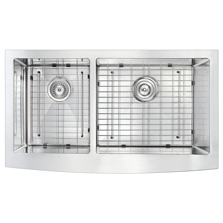 Elysian 36'' Stainless Steel Farmhouse Double Bowl Kitchen Sink