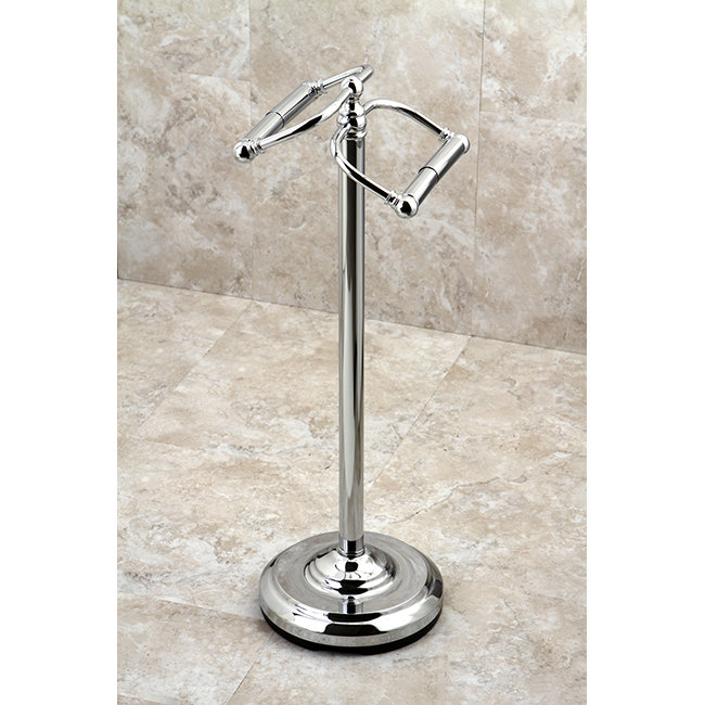 Vintage Chrome Freestanding Double Roll Toilet Paper Holder