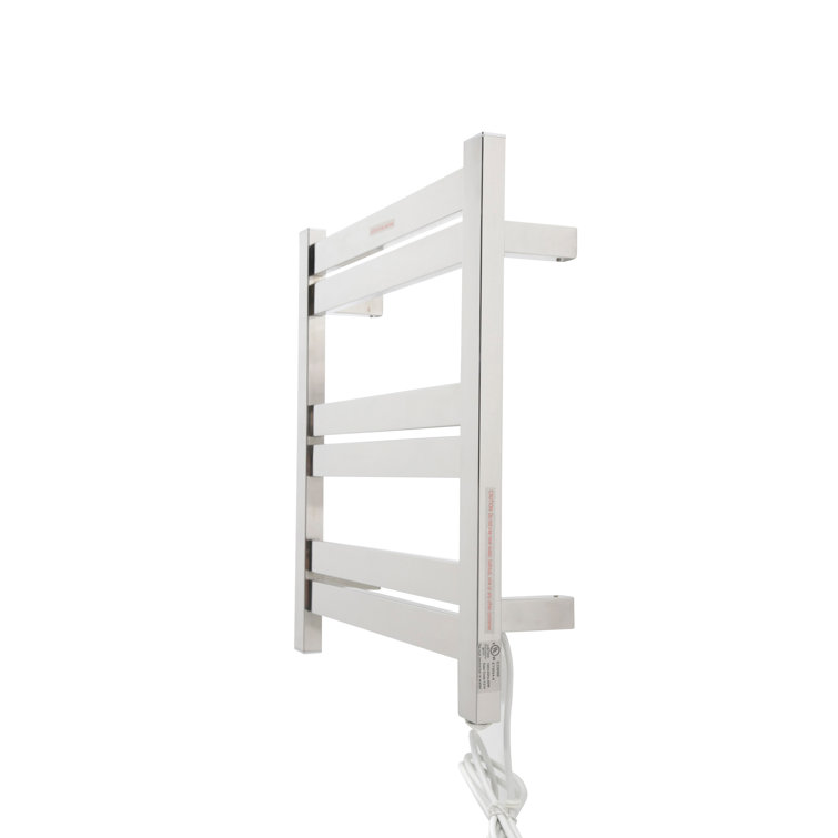Polished Chrome 6-Bar Stainless Steel Wall Mounted Towel Warmer