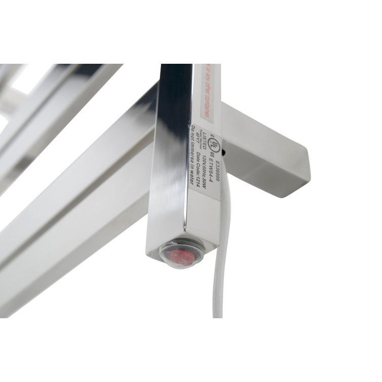 Polished Chrome 6-Bar Stainless Steel Wall Mounted Towel Warmer