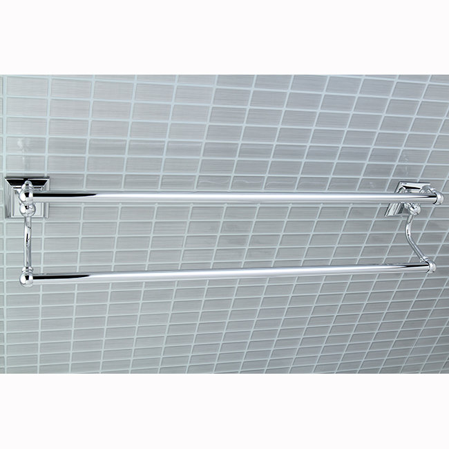 Polished Chrome 24-Inch Dual Wall Mounted Towel Bar