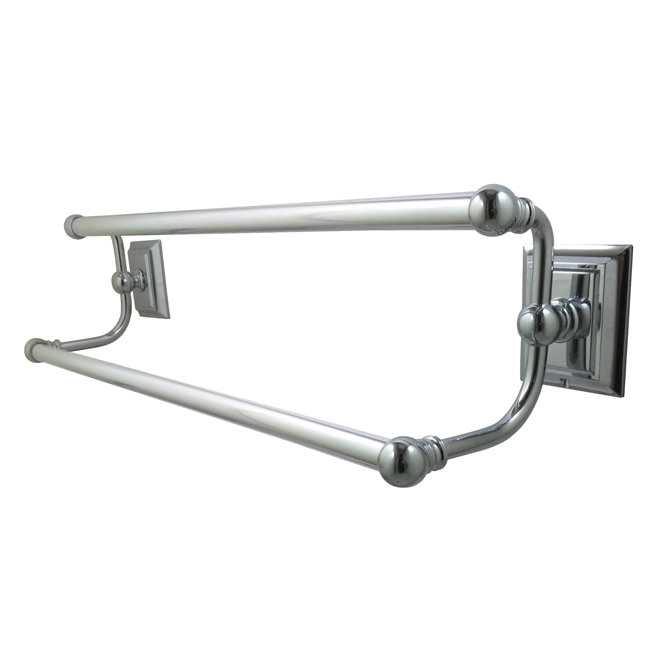 Polished Chrome 24-Inch Dual Wall Mounted Towel Bar