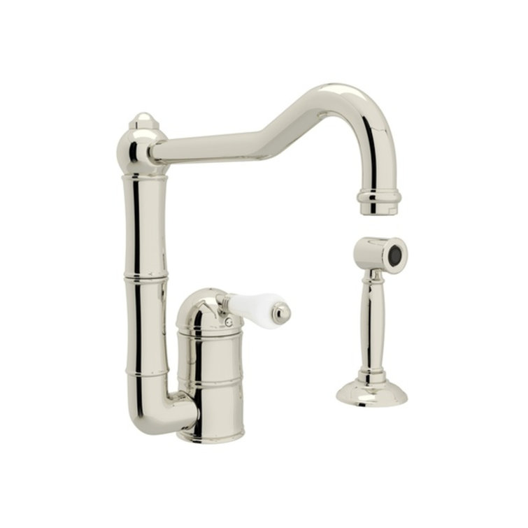 Rohl Acqui Classic 10'' Polished Nickel Single Handle Kitchen Faucet