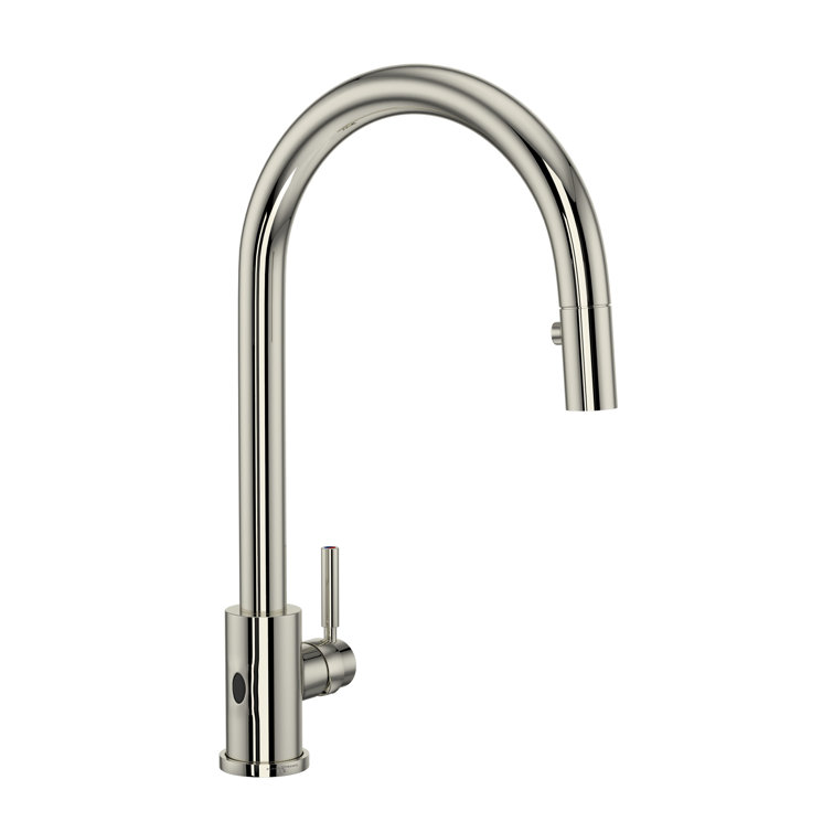 Modern Nickel Pull-Out Spray Kitchen Faucet with Brass Finish