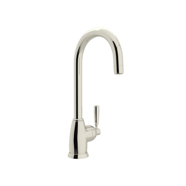 Sleek 15" Polished Nickel Modern Bar Faucet with Ceramic Disc Valve