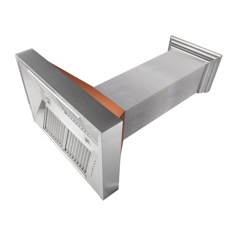 30" Copper and Stainless Steel Range Hood with LED Illumination