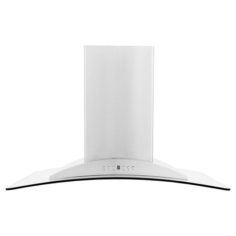 36" Stainless Steel and Glass Convertible Island Range Hood