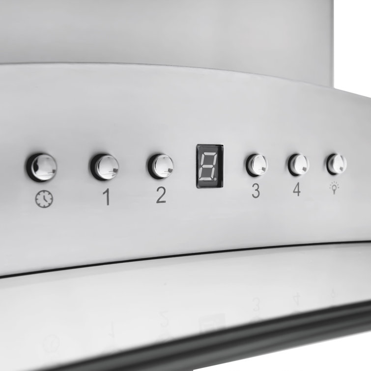 36" Stainless Steel and Glass Convertible Island Range Hood
