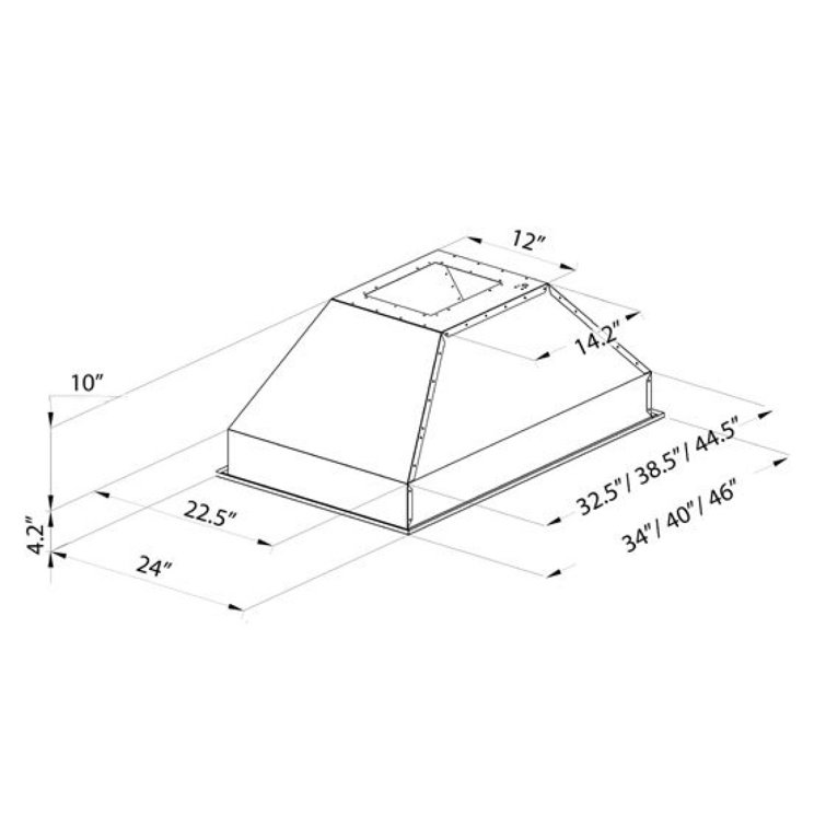 34" Stainless Steel Convertible Range Hood Insert