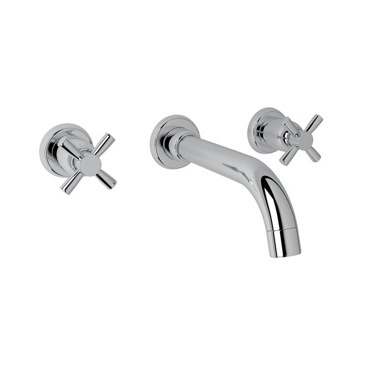 Holborn Polished Chrome 2-Handle Wall Mounted Widespread Faucet
