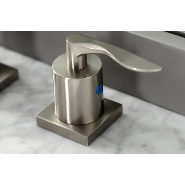 Serena Bold 9'' Modern Widespread Bathroom Faucet in Brushed Nickel