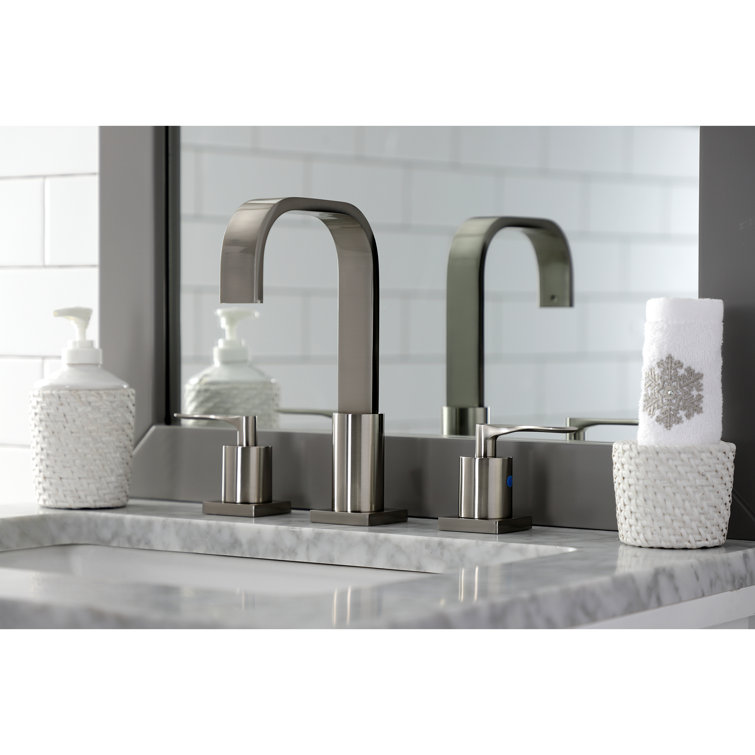 Serena Bold 9'' Modern Widespread Bathroom Faucet in Brushed Nickel