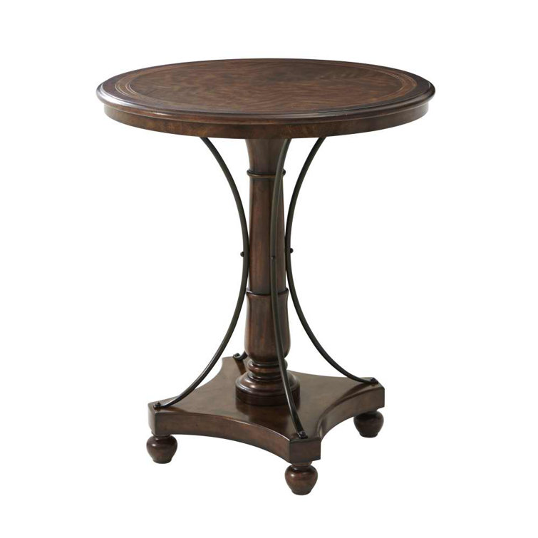 Brooksby Mahogany Round Dining Table with Brass Stretchers
