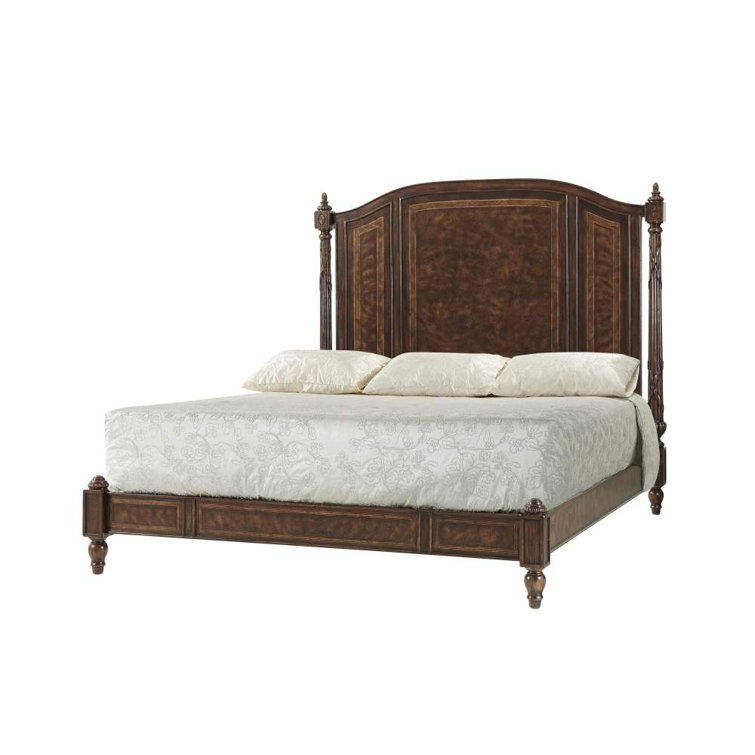 Brooksby Arched Queen Bed with Cerejeira Veneer and Mahogany Frame