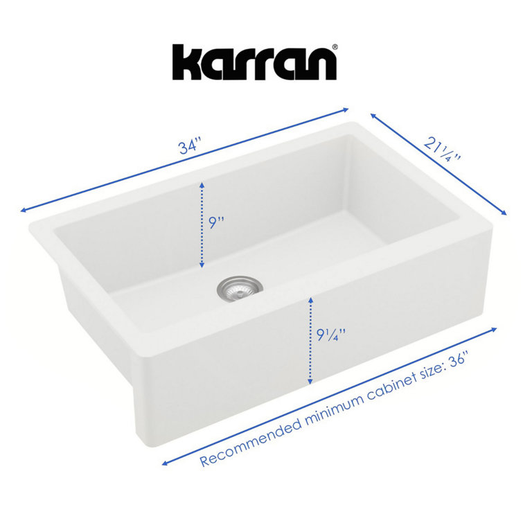 White Quartz Single Bowl Farmhouse Sink with Matte Black Faucet