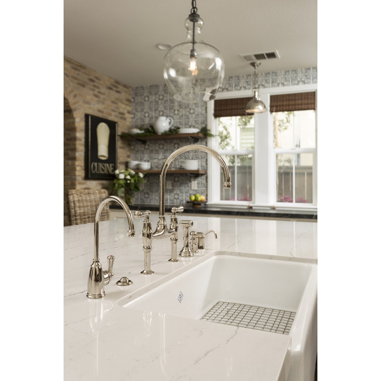 Polished Nickel Brass Single Hole Kitchen Faucet