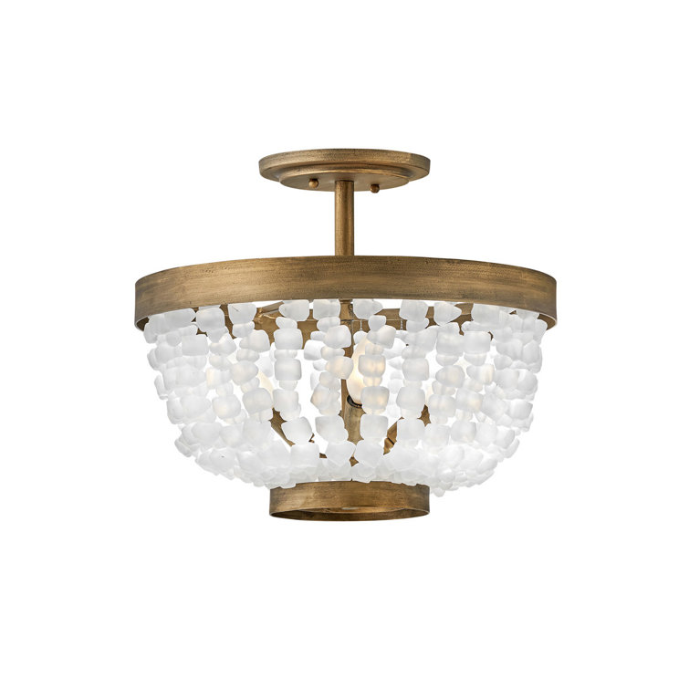 Bohemian Chic Burnished Gold & Soft Sea Glass LED Bowl Light