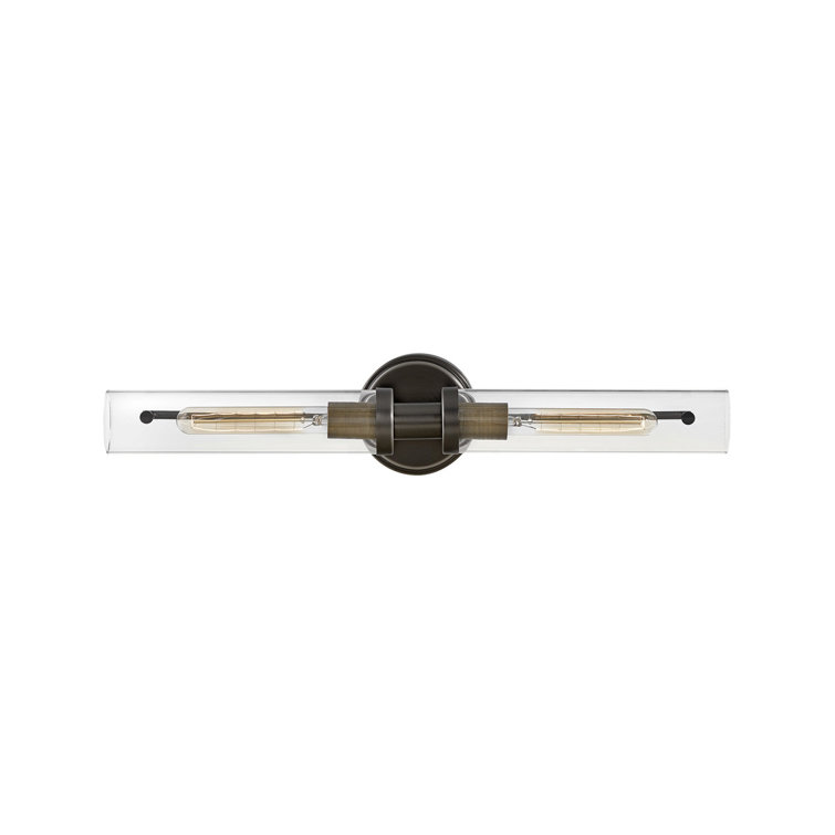 Black Oxide and Brass 25" Outdoor Dimmable Vanity Light