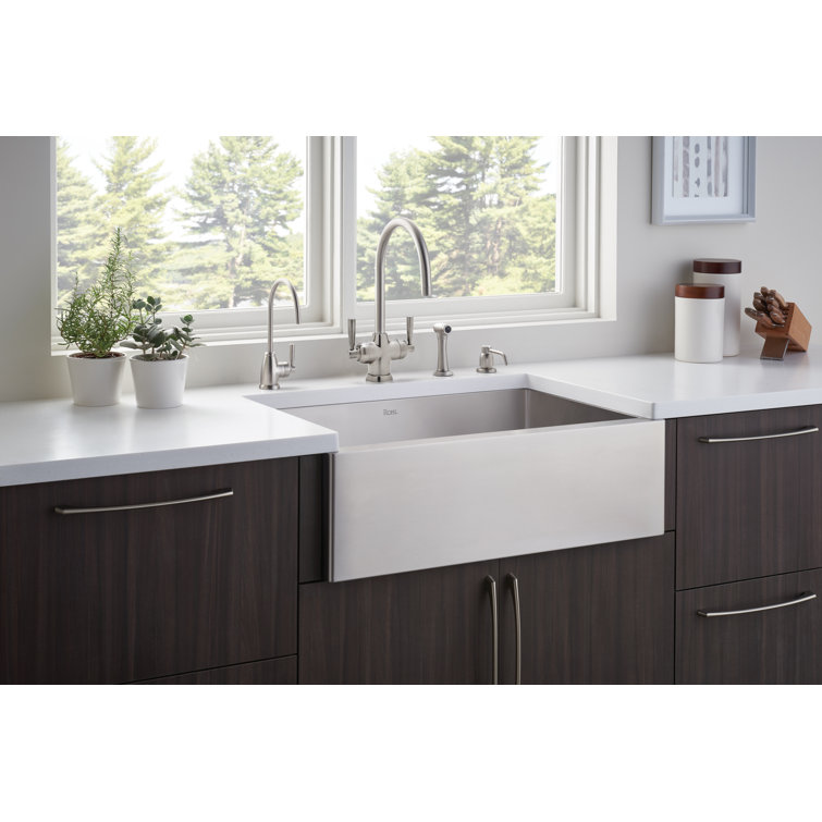 Polished Nickel Single Hole Modern Kitchen Faucet