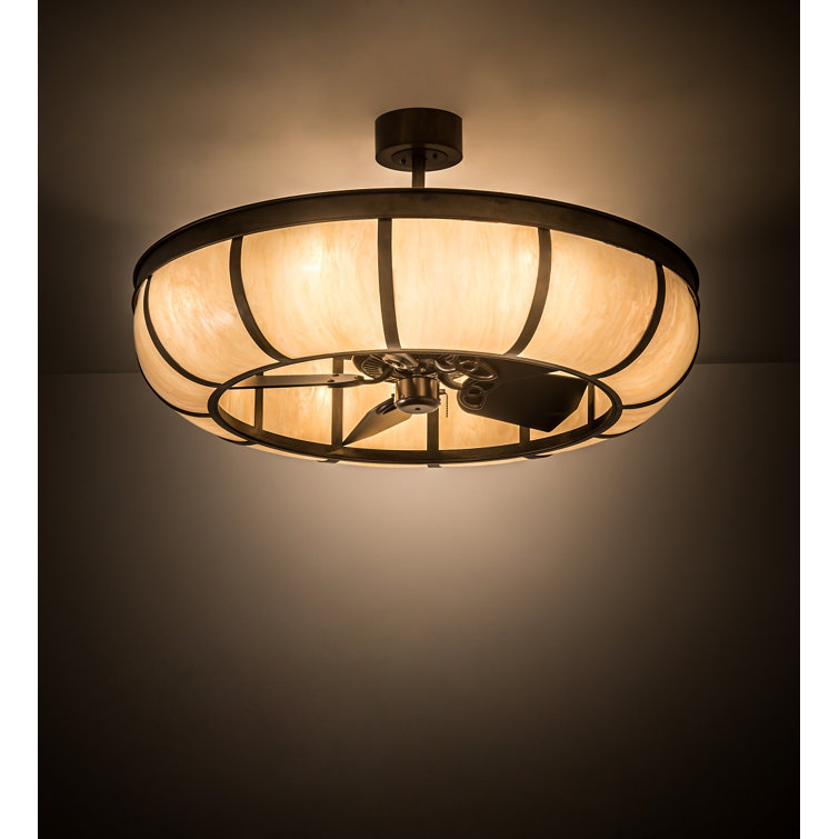 Craftsman Chocolate and Beige 5-Blade Chandel-Air with Lighting