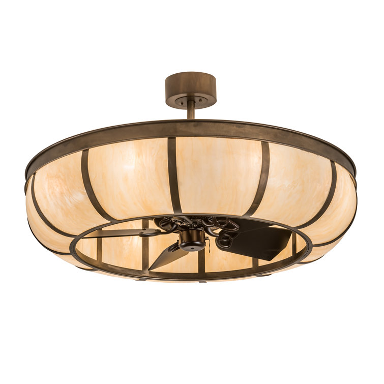 Craftsman Chocolate and Beige 5-Blade Chandel-Air with Lighting