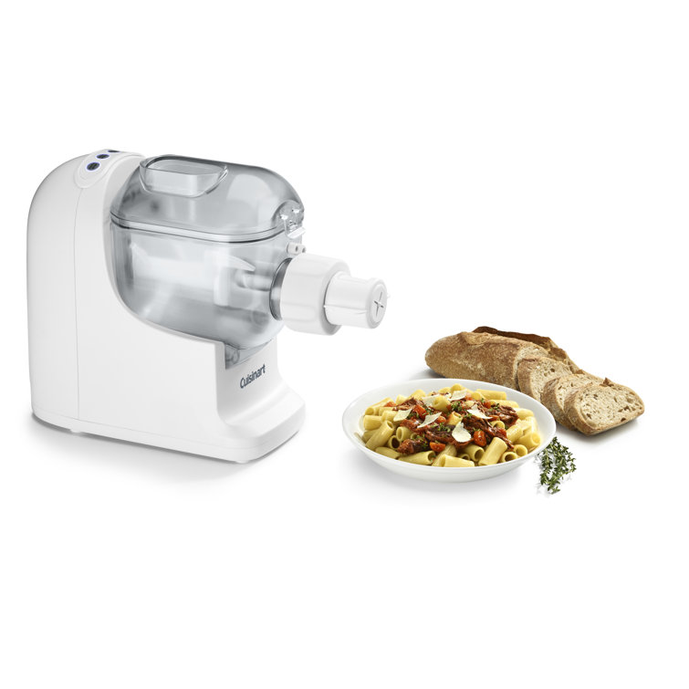 Compact White Electric Pasta and Bread Dough Maker with Attachments