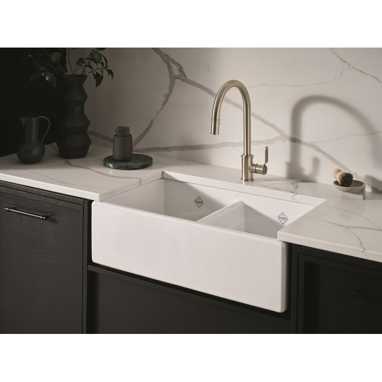 Satin Nickel Pull-Down Single Handle Kitchen Faucet