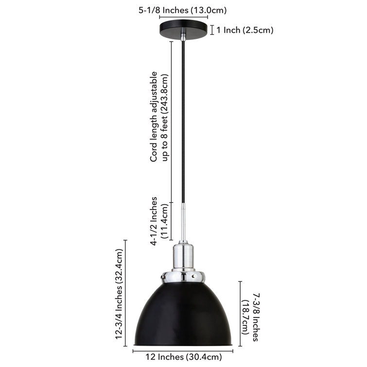 Madison Blackened Bronze and Polished Nickel Single Pendant Light